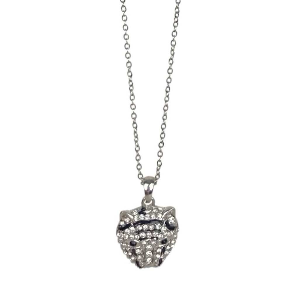 NEW * Rhinestone Tiger Face Necklace Pendant
